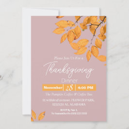 Eenvoudig Elegant Thanksgiving Diner Bloemen herfs Kaart