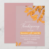 Eenvoudig Elegant Thanksgiving Diner Bloemen herfs Kaart (Voorkant / Achterkant)