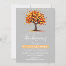 Eenvoudig Elegant Thanksgiving Diner Bloemen herfs Kaart