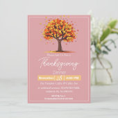 Eenvoudig Elegant Thanksgiving Diner Bloemen herfs Kaart (Staand voorkant)