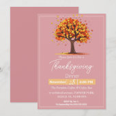 Eenvoudig Elegant Thanksgiving Diner Bloemen herfs Kaart (Voorkant / Achterkant)
