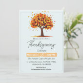 Eenvoudig Elegant Thanksgiving Diner Bloemen herfs Kaart (Staand voorkant)