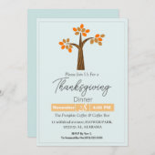 Eenvoudig Elegant Thanksgiving Diner Bloemen herfs Kaart (Voorkant / Achterkant)
