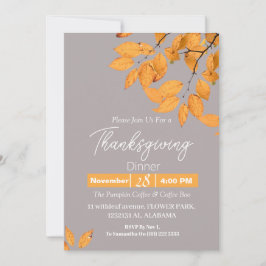Eenvoudig Elegant Thanksgiving Diner Bloemen herfs Kaart