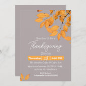 Eenvoudig Elegant Thanksgiving Diner Bloemen herfs Kaart (Voorkant / Achterkant)