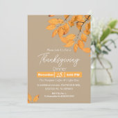 Eenvoudig Elegant Thanksgiving Diner Bloemen herfs Kaart (Staand voorkant)