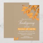 Eenvoudig Elegant Thanksgiving Diner Bloemen herfs Kaart (Voorkant / Achterkant)