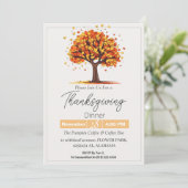 Eenvoudig Elegant Thanksgiving Dinner Bloemrijke h Kaart (Staand voorkant)