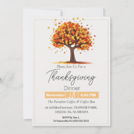 Eenvoudig Elegant Thanksgiving Dinner Bloemrijke h Kaart