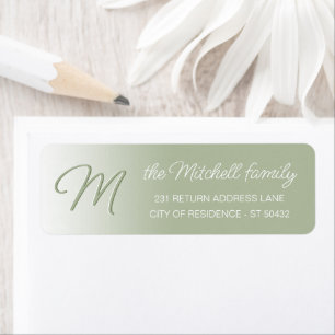 Eenvoudig Elegant Toscaans Salie Groen Monogram La Etiket