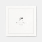 Eenvoudig Elegant Traditioneel Huwelijk Monogram Servet (Voorkant)