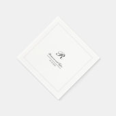 Eenvoudig Elegant Traditioneel Huwelijk Monogram Servet (Hoek)