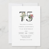 Eenvoudig Elegant Tropisch 75ste Verjaardag Kaart (Voorkant)