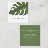 Eenvoudig Elegant Tropisch Modern Vierkante Visitekaartje (Voorkant / Achterkant)