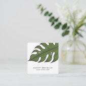 Eenvoudig Elegant Tropisch Modern Vierkante Visitekaartje (Staand voorkant)