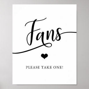 Eenvoudig Elegant Trouw Bruiloft FANS Bord Poster