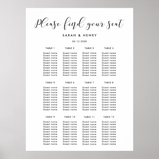 Eenvoudig elegant trouwzitje poster (Voorkant)