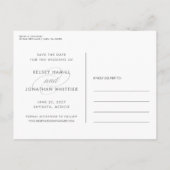 Eenvoudig Elegant Twee Foto sparen de Datum Aankondigingskaart (Achterkant)