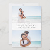 Eenvoudig Elegant Twee Foto sparen de Datum Save The Date (Voorkant)