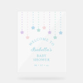 Eenvoudig Elegant Twinkle Little Stars Baby shower Acryl Bord (Voorkant)