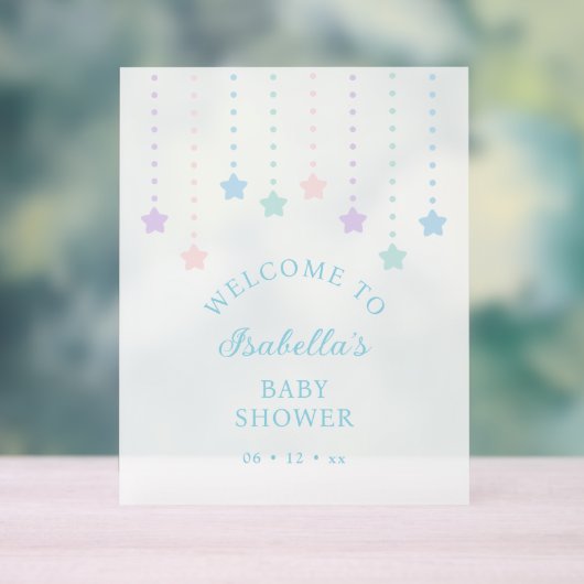 Eenvoudig Elegant Twinkle Little Stars Baby shower Acryl Bord (Neutraal)