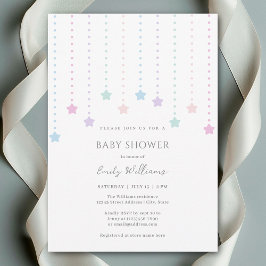 Eenvoudig Elegant Twinkle Little Stars Baby shower Kaart