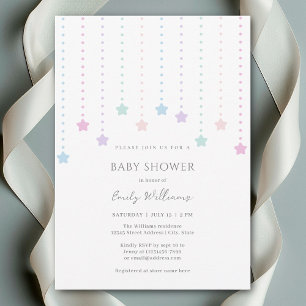 Eenvoudig Elegant Twinkle Little Stars Baby shower Kaart