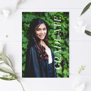 Eenvoudig Elegant Type Overlay Afstuderen 1-Foto Aankondiging