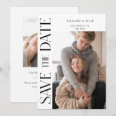 Eenvoudig Elegant Typografie Foto sparen de Datum Save The Date (Voorkant / Achterkant)