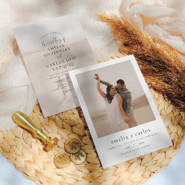 Eenvoudig & elegant Typografie Modern Photo Weddin Kaart