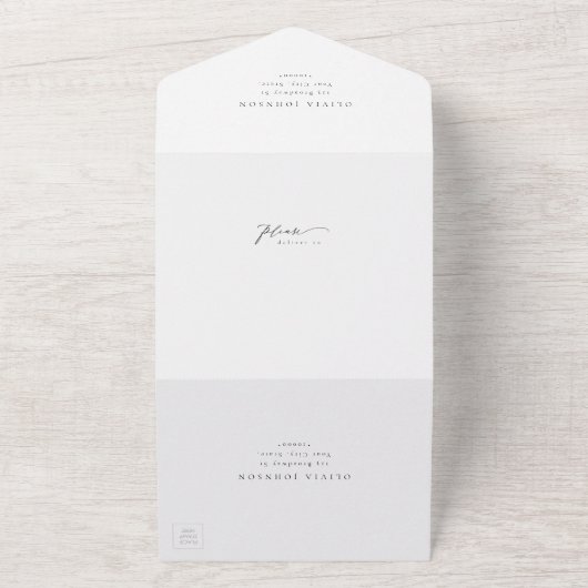 Eenvoudig Elegant Typografie Modern Wedding All In One Uitnodiging (Buitenkant)