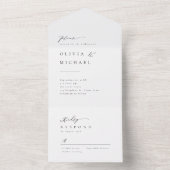 Eenvoudig Elegant Typografie Modern Wedding All In One Uitnodiging (Binnen)