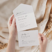 Eenvoudig Elegant Typografie Modern Wedding All In One Uitnodiging