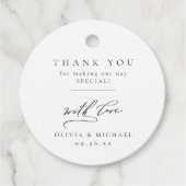Eenvoudig Elegant Typografie Modern Wedding Bedankjes Labels (Voorkant)