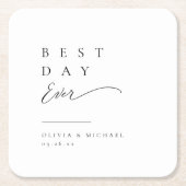 Eenvoudig Elegant Typografie Modern Wedding Kartonnen Onderzetters (Voorkant)