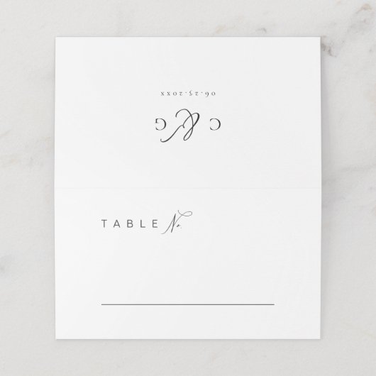 Eenvoudig Elegant Typografie Modern Wedding Plaatskaartje (Buitenkant ongevouwen)