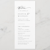 Eenvoudig Elegant Typografie Modern Wedding Programmakaart (Voorkant)