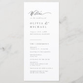 Eenvoudig Elegant Typografie Modern Wedding Programmakaart (Voorkant)