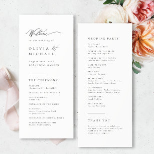 Eenvoudig Elegant Typografie Modern Wedding Programmakaart