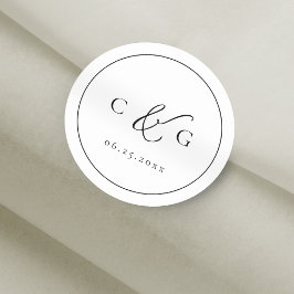 Eenvoudig Elegant Typografie Modern Wedding Ronde Sticker