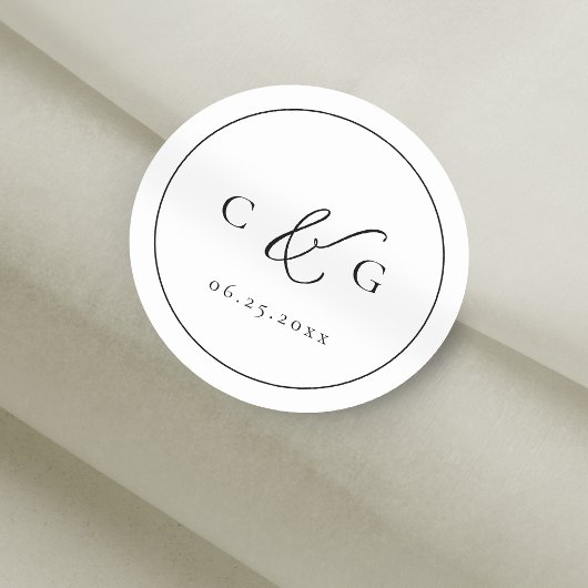 Eenvoudig Elegant Typografie Modern Wedding Ronde Sticker