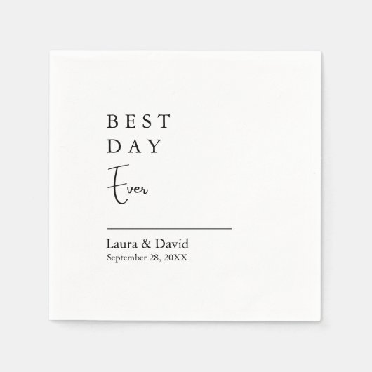 Eenvoudig Elegant Typografie Modern Wedding Servet (Voorkant)