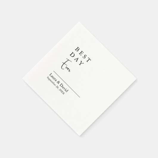 Eenvoudig Elegant Typografie Modern Wedding Servet (Hoek)