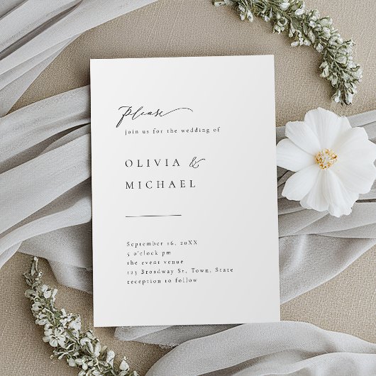 Eenvoudig Elegant Typografie Moderne Wedding Invit Kaart