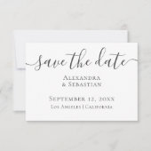 Eenvoudig elegant Typografie Weddenschap sparen de Save The Date (Voorkant)