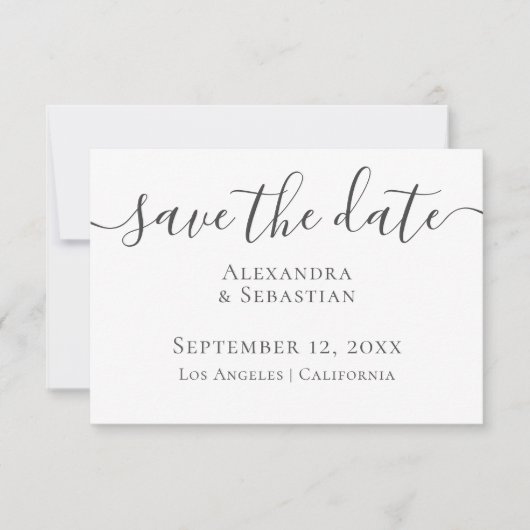 Eenvoudig elegant Typografie Weddenschap sparen de Save The Date (Voorkant)