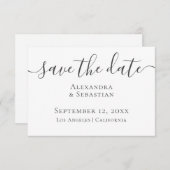 Eenvoudig elegant Typografie Weddenschap sparen de Save The Date (Voorkant / Achterkant)