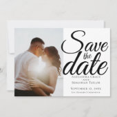 Eenvoudig elegant Typografie Weddenschap sparen de Save The Date (Voorkant)