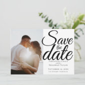 Eenvoudig elegant Typografie Weddenschap sparen de Save The Date (Staand voorkant)