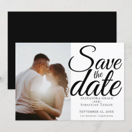Eenvoudig elegant Typografie Weddenschap sparen de Save The Date